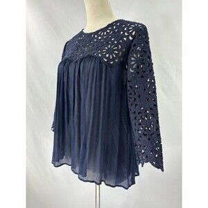 Sea New York Swing Top Navy Blue 4 Lace 3/4 Sleeve